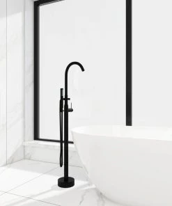Jims Maison Single Handle Floor Mounted Clawfoot Tub Faucet, Matte Black -Moen-shop 00719a4702f073aa 5681 w800 h800 b0 p0