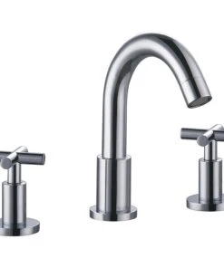 Dawn Kitchen & Bath Products, Inc Dawn 3-Hole Faucet, Cross Handles For 8" Centers, Chrome, Pull-Up Drain