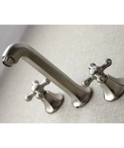 Kingston Brass KS4028AX 2-Handle Wall Mount Tub Faucet, Brushed Nickel -Moen-shop 00a1ed27013fb79b 0467 w800 h800 b0 p0