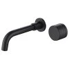 Allfixture Wall Mounted Brass Matt Black Single Handle Bathtub Faucet