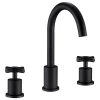 Ancona Prima 3 Widespread Bathroom Faucet, Matte Black