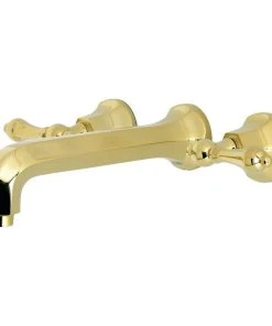 Kingston Brass KS4022AL 2-Handle Wall Mount Tub Faucet, Polished Brass
