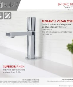 STYLISH Single Handle Modern Bathroom Faucet Basin Sink Faucet, Polished Chrome -Moen-shop 02a139040ff7c9e7 6174 w800 h800 b0 p0