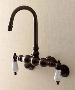 Kingston Brass Aqua Vintage Adjustable Center Wall Mount Tub Faucet, Oil Rubbed Bronze -Moen-shop 02b12ec50b527061 1910 w800 h800 b0 p0