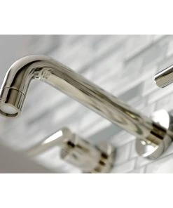 Kingston Brass KS8126CML 2-Handle 8" Wall Mount Bathroom Faucet, Polished Nickel -Moen-shop 02d16f1f013908a5 0774 w800 h800 b0 p0