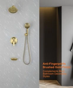 UKISHIRO 6-Spray Patterns, 1.8 GPM 8" Tub Wall Mount Dual Shower Heads, Brushed Gold 17 UKISHIRO 6-Spray Patterns, 1.8 GPM 8" Tub Wall Mount Dual Shower Heads, Brushed Gold -Moen-shop 0361492a02fa0110 1579 w800 h800 b0 p0