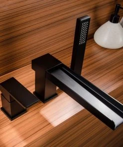 HOMARY Modern 1-Handle Deck-Mount Waterfall Roman BathTub Filler Faucet With Handshower -Moen-shop 040150a40ef08107 2911 w800 h800 b0 p0