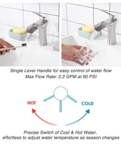 Yescom Aquaterior Single Handle Bathroom Faucet Waterfall Spout Mixer Tap (CUPC NSF) -Moen-shop 0471b7fb0d6964e5 3034 w800 h800 b1 p0