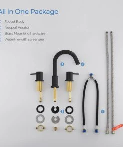 Kibi USA Circular Widespread Sink Faucet With Pop Up Drain, Matte Black 19 Kibi USA Circular Widespread Sink Faucet With Pop Up Drain, Matte Black -Moen-shop 049136210fa18255 5960 w800 h800 b0 p0