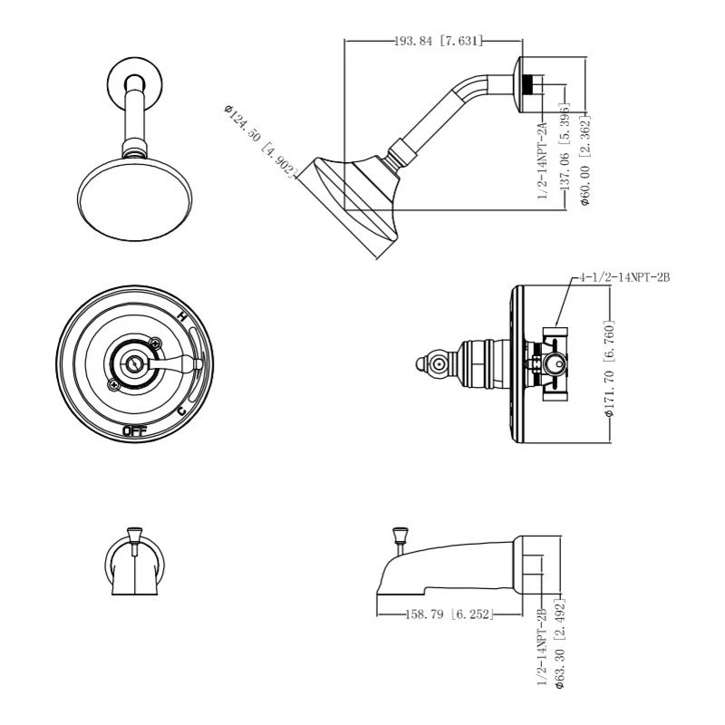 Designers Impressions 654692 Oil Rubbed Bronze Tub / Shower Combo Faucet 2 Designers Impressions 654692 Oil Rubbed Bronze Tub / Shower Combo Faucet - Image 2