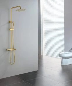 HOMARY Exposed Shower System Thermostatic Rainfall Shower Head Brushed Gold Shower Set -Moen-shop 05f112c60f9180ba 4581 w800 h800 b0 p0