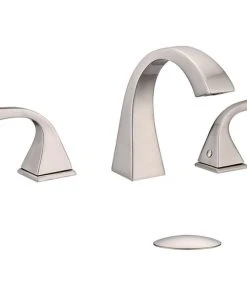 Maxwell Bathroom & Kitchen Inc 8" Brass Widespread Bathroom Sink Faucet, Brushed Nickel