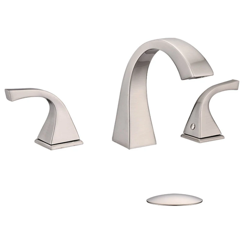 Maxwell Bathroom & Kitchen Inc 8" Brass Widespread Bathroom Sink Faucet, Brushed Nickel 1 Maxwell Bathroom & Kitchen Inc 8" Brass Widespread Bathroom Sink Faucet, Brushed Nickel