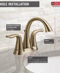 Delta Faucet Delta Lahara 2 Handle Centerset Faucet, Champagne Bronze, 2538-CZMPU-DST -Moen-shop 07018f37032de783 8847 w800 h800 b0 p0