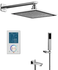 Fontana Showers Fontana Flavia Digital Color Changing LED Rainfall Shower Set, 12" -Moen-shop 07615c890e746b7f 0839 w800 h800 b1 p0