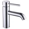 Aquaterior 1 Hole Bathroom Sink Round Faucet 1 Lever Cold & Hot Water Chrome