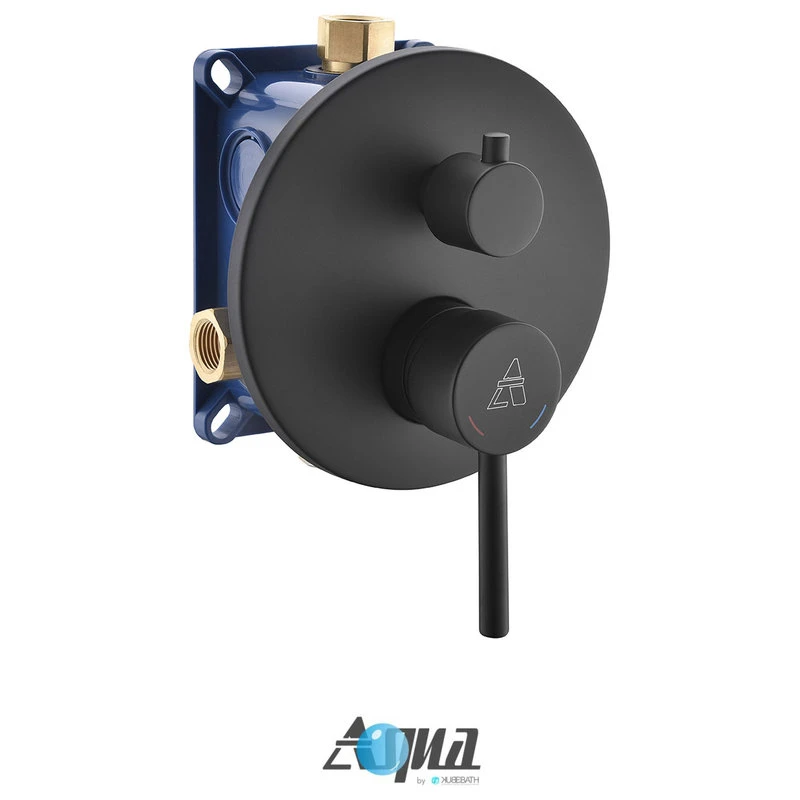 KUBEBATH Aqua Rondo Matte Black Shower Set W/ 12" Rain Shower, Handheld And Tub Filler 4 KUBEBATH Aqua Rondo Matte Black Shower Set W/ 12" Rain Shower, Handheld And Tub Filler - Image 4