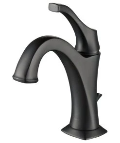 Kraus USA, Inc. Arlo Single Handle 1-Hole Bathroom Basin Faucet, Lift Rod Drain, Matte Black