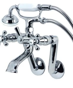 Kingston Brass Clawfoot Tub Faucet With Hand Shower, Polished Chrome