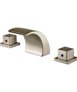 Fontana Showers Phoenix Brushed Nickel Deck Mounted Double Handled Bathtub Faucet.