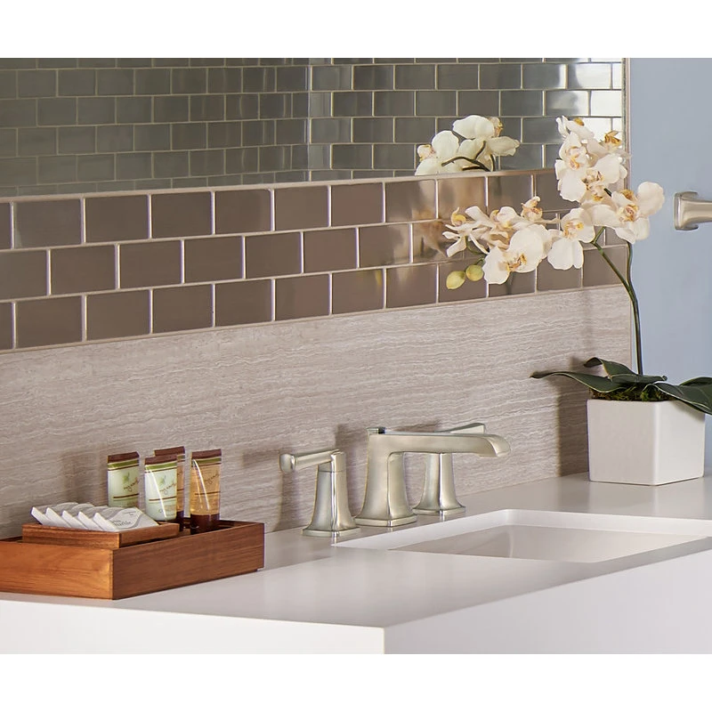 American Standard Brands 2-Handle Widespread Lavatory Faucet, Satin Nickel 3 American Standard Brands 2-Handle Widespread Lavatory Faucet, Satin Nickel - Image 3