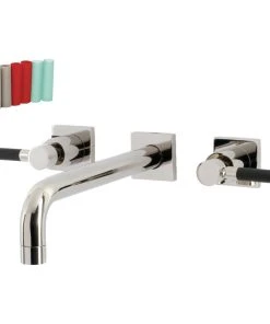 Kingston Brass KS6026DKL Wall Mount Tub Faucet, Polished Nickel