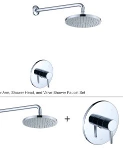 Luxier SS-B01-T Rainfall Shower Faucet Set, Chrome -Moen-shop 0c6130760d4afb81 0031 w800 h800 b0 p0