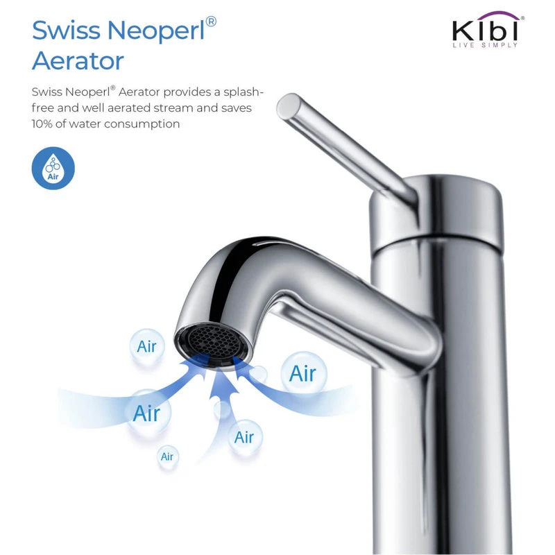 Kibi USA Circular Brass Single Handle Bathroom Faucet KBF1008, Chrome, With Drain 10 Kibi USA Circular Brass Single Handle Bathroom Faucet KBF1008, Chrome, With Drain - Image 10