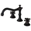 Imtinanz Deck Mounted 3-Hole Double Handle Widespread Bathroom Faucet, Oil-Rubbed Bronze