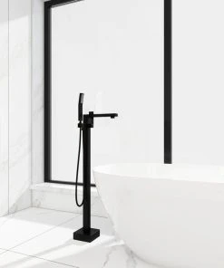 Jims Maison Freestanding Tub Shower Claw Foot Faucet With Handheld Spout, Matte Black -Moen-shop 0de1e4cb02f070e0 5055 w800 h800 b0 p0