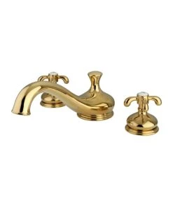 Kingston Brass Polished Brass French Country Two Handle Roman Tub Filler KS3332TX