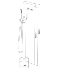 Jims Maison Freestanding Single Handle Bathtub Faucet With Shower Hose, Matte Black -Moen-shop 0e7192c602443432 3269 w800 h800 b1 p0