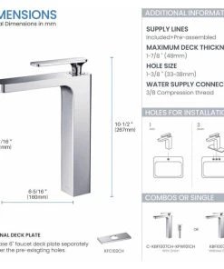 Kibi USA Infinity Single Handle Vessel Sink Faucet KBF1007, Chrome, W/O Drain -Moen-shop 0f7149cc01ba3268 2489 w800 h800 b1 p0