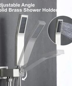 Wellfor Group LLC Wellfor Rainfall Shower System, 12" Rain Shower Head With Handheld Combo Set, Br 12 Wellfor Group LLC Wellfor Rainfall Shower System, 12" Rain Shower Head With Handheld Combo Set, Br -Moen-shop 0fb1e21401c03656 1414 w800 h800 b0 p0