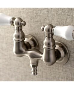 Kingston Brass Aqua Vintage 3-3/8" Wall Mount Tub Faucet, Brushed Nickel -Moen-shop 107131930b527023 1969 w800 h800 b0 p0