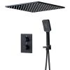 HOMARY 2-Function Thermostatic Shower System With Square Rain Shower And Hand Shower, 2