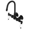 Kingston Brass AE5T0 3-3/8" Wall Mount Tub Faucet, Matte Black