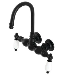 Kingston Brass AE5T0 3-3/8" Wall Mount Tub Faucet, Matte Black
