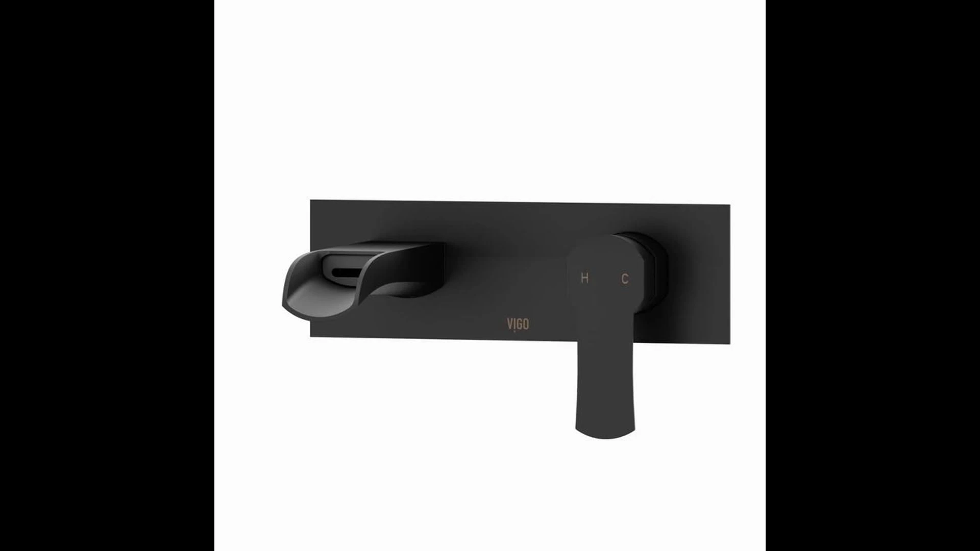 VIGO Cornelius Wall Mount Bathroom Fauce, Matte Black 2 VIGO Cornelius Wall Mount Bathroom Fauce, Matte Black - Image 2