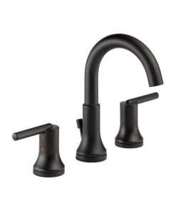 Delta Faucet Delta Trinsic Two Handle Widespread Bathroom Faucet, Matte Black, 3559-BLMPU-DST