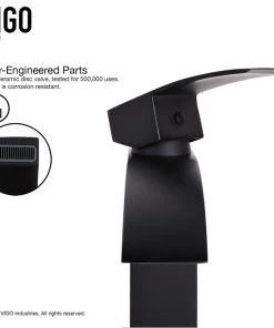 VIGO Satro Single Lever Single Hole Bathroom Sink Faucet, Matte Black -Moen-shop 12510f2c0f59e09e 8440 w800 h800 b1 p0