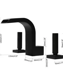 HOMARY Widespread Waterfall Bathroom Sink Faucet,Deck Mount Bathroom Mixer Faucet, Blac -Moen-shop 13a15ebc0ef07608 7992 w800 h800 b1 p0