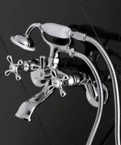 Kingston Brass 6" Adjustable Wall Mount Clawfoot Tub Faucet, Polished Chrome -Moen-shop 14b160f10ddee1ce 4697 w800 h800 b0 p0