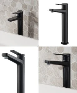 Kraus USA, Inc. Indy Single Handle Lever 1-Hole Vessel Bathroom Faucet Matte Black With PU Drain -Moen-shop 1531cb1c0f405632 3222 w800 h800 b0 p0