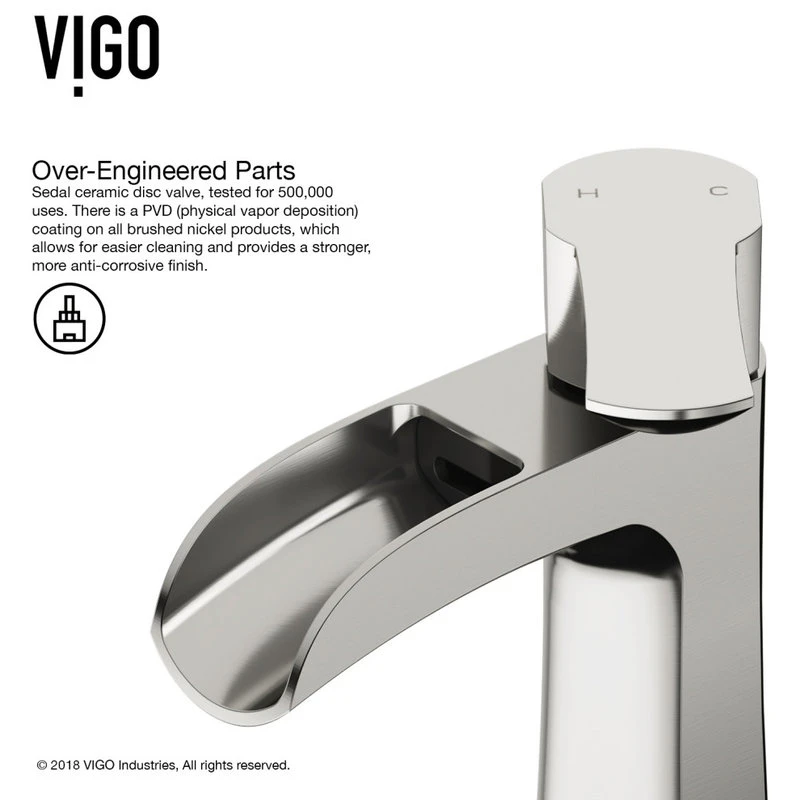VIGO Paloma Single Hole Bathroom Sink Faucet, Brushed Nickel 7 VIGO Paloma Single Hole Bathroom Sink Faucet, Brushed Nickel - Image 7
