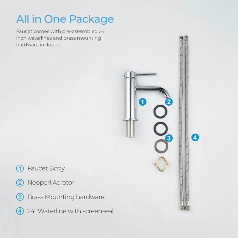 Kibi USA Circular Brass Single Handle Bathroom Faucet KBF1008, Chrome, With Drain 11 Kibi USA Circular Brass Single Handle Bathroom Faucet KBF1008, Chrome, With Drain - Image 11