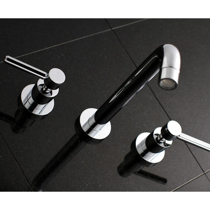 Kingston Brass Two-Handle Wall Mount Tub Faucet, Polished Chrome 4 Kingston Brass Two-Handle Wall Mount Tub Faucet, Polished Chrome - Image 4