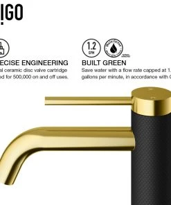 VIGO Madison CFiber© Single Hole Bathroom Faucet, Matte Gold/Matte Black -Moen-shop 16d173360f08bfa1 2982 w800 h800 b1 p0