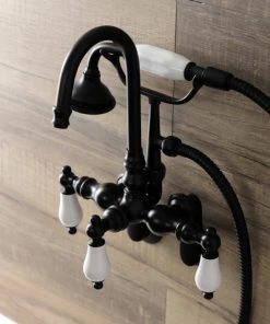 Kingston Brass AE305T0 Wall Mount Clawfoot Tub Faucets, Matte Black -Moen-shop 17510fe0013fb615 1911 w800 h800 b0 p0