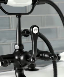 Kingston Brass AE205T0 7" Tub Faucet With Hand Shower, Matte Black -Moen-shop 191156c3013fb6d1 1849 w800 h800 b0 p0